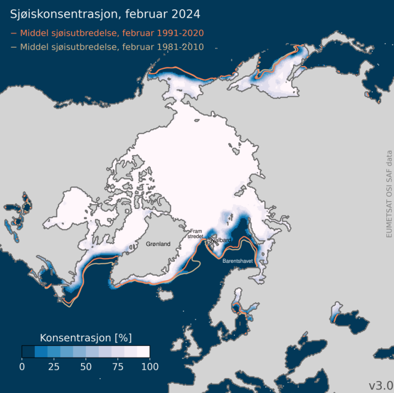 Kart over områder i Arktis