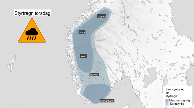 Figur som illustrerer farevarselområdet.